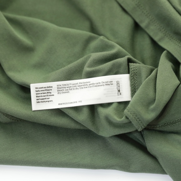 NWT Eileen Fisher Fine Jersey Turtleneck Fluid Tunic Cypress Green Womens M Boho - Picture 7 of 7